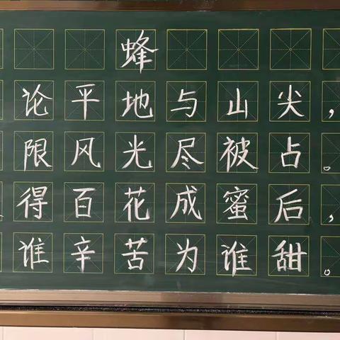 滨海四年级语文、数学老师粉笔字