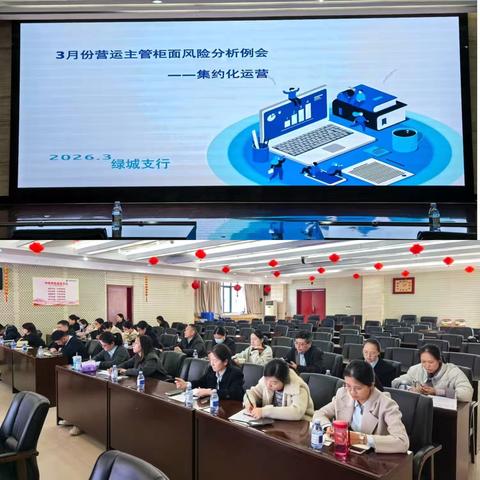 绿城支行组织召开3月份营运主管柜面风险分析例会 ‍