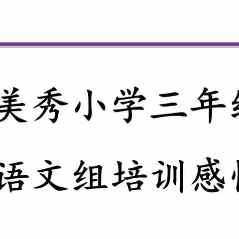 郑州市郑东新区美秀小学语文培训反思与收获（三）