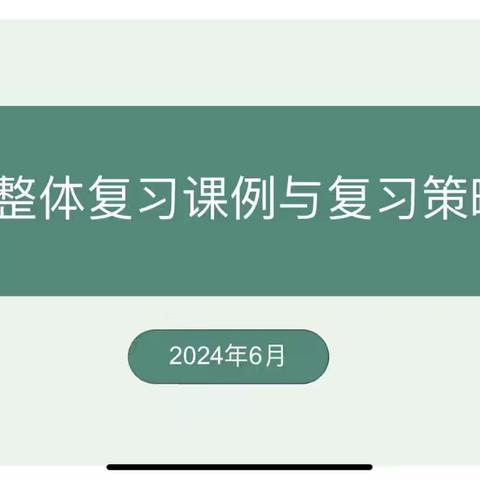 单元整体视域下的复习策略分享——丛台区举行小学英语六月份区域大教研活动