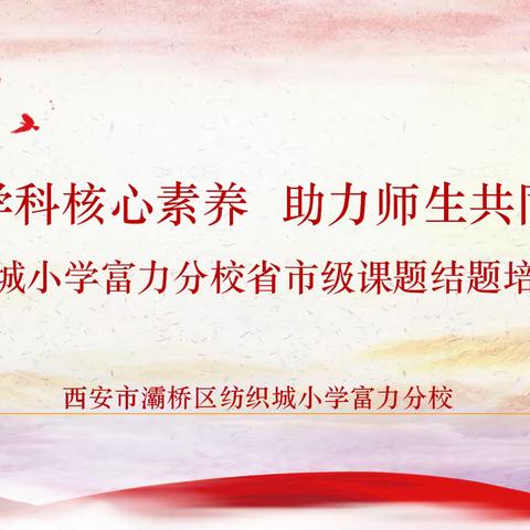 聚焦学科核心素养 助力师生共同成长—纺织城小学富力分校省市级课题结题培训活动纪实