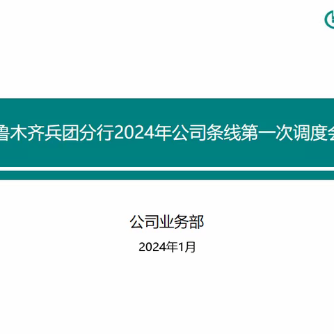 公司业务部召开乌鲁木齐兵团分行2024年公司条线第一次调度会