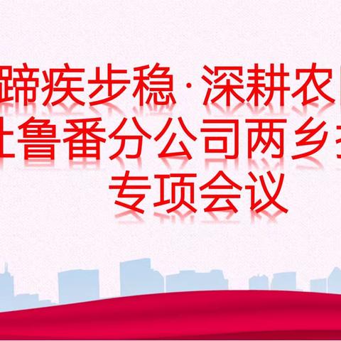 ✨蹄疾步稳·深耕农网”
吐鲁番分公司两乡振兴专项启动会议✨