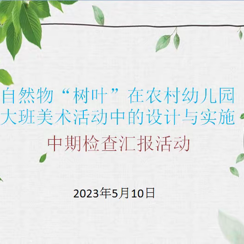 课题研究共成长，中期交流促提升——本号镇白石幼儿园2023年小课题研究中期汇报交流活动