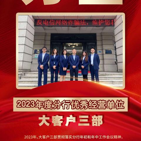 2023年度分行优秀经营单位-大客户三部