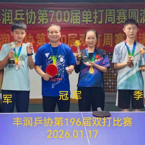 丰润双打周赛十七（26年元月10日第195届～3月7日203届）