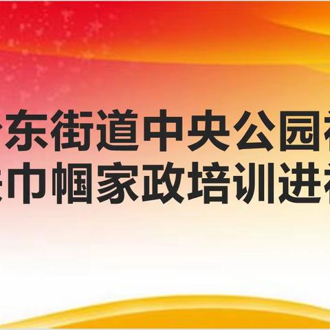 丛台东街道中央公园社区妇联开展巾帼家政服务培训进社区活动