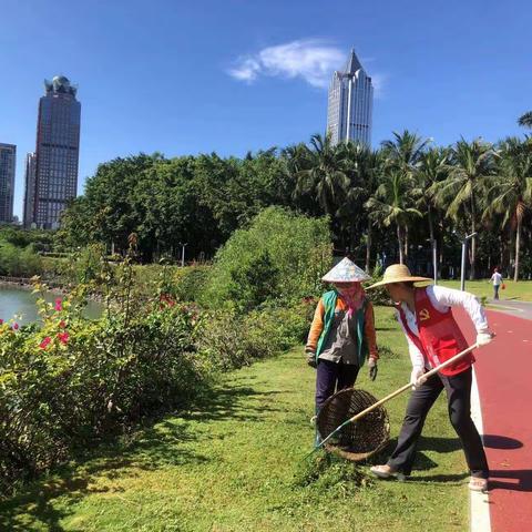 海口市万绿园管理处党支部组织开展志愿服务主题党日活动