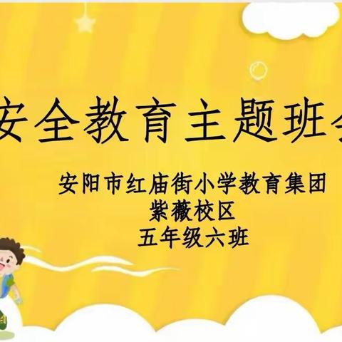 快乐暑假，安全一夏——安阳市红庙街小学教育集团紫薇校区五六班暑期安全教育主题班会