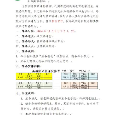 “研”无止境，“备”出精彩——太平小学英语五六单元集体备课活动 ‍ ‍ ‍ ‍