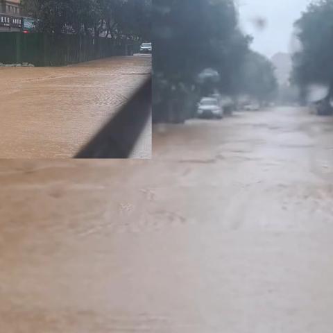 暴雨肆虐，道路逆流成河，环卫勇士紧急行动