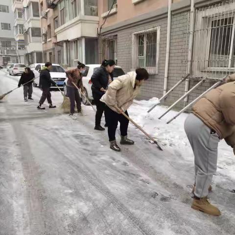 新春街道通顺社区开展义务清雪活动