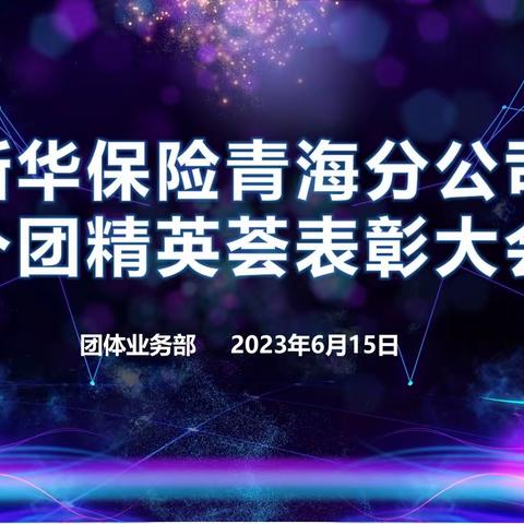 2023新华保险青海分公司首届"个团精英荟"表彰大会简讯