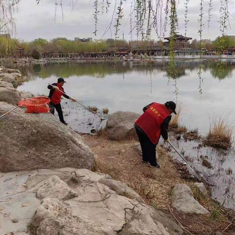 海宝公园治安保卫室加强园内 卫生清理力度