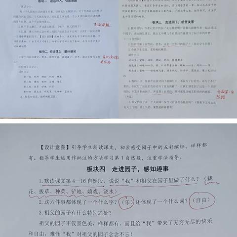 小课题《运用思维导图提升小学高段语文阅读教学的实践研究》研究课——《祖父的园子》