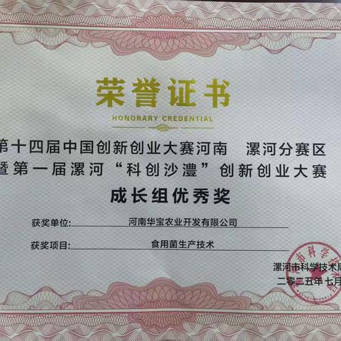 【喜报】县城投集团食用菌生产基地荣获成长组优秀奖