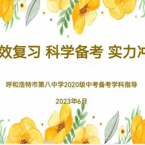 高效复习  科学备考  实力冲刺