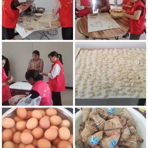 “粽香端午节，情暖老人心”拔菜村志愿者在幸福院为老人包饺子，煮鸡蛋、蒸粽子准备端午节食材，其乐融融！