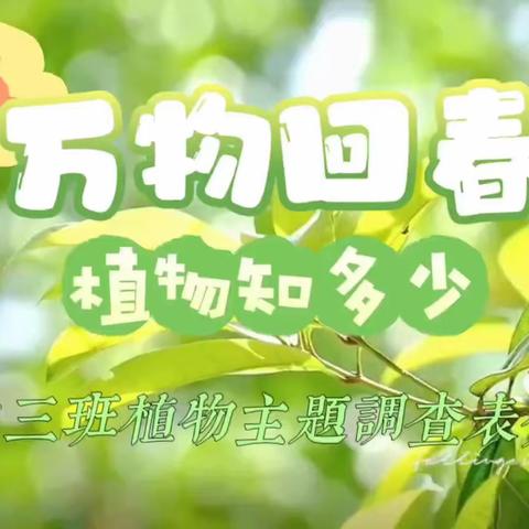 “植物🌿”主题探索课程✨——寒亭区机关幼儿园玺园分园中三班