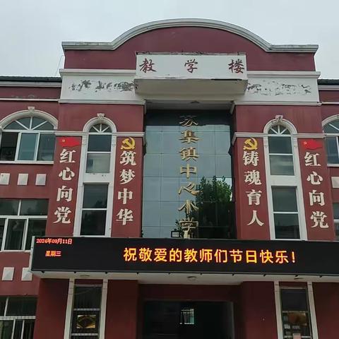 倾心育桃李 锦旗谢师恩 ——苏集镇中心小学家长赠锦旗