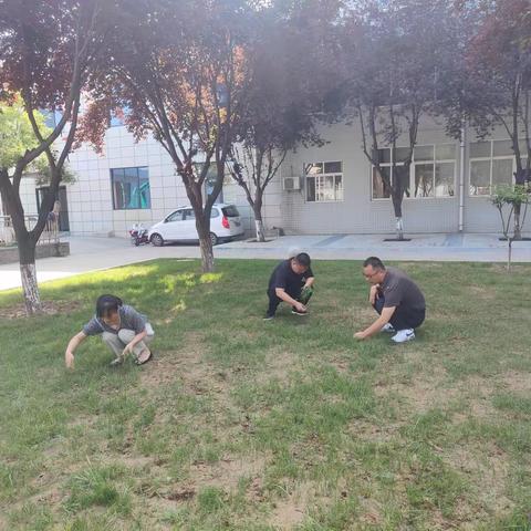 建管中心党支部开展“拔草除杂  美化环境”活动