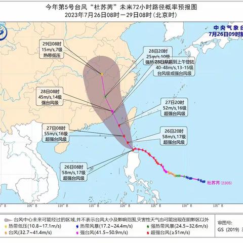 防御第5号台风“杜苏芮”——致家长朋友的一封信