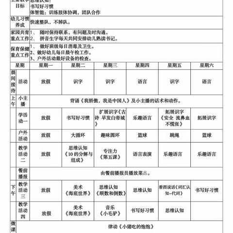 👫【大二班】👫正定县塔元庄幼儿园九月份第五周生活锦集