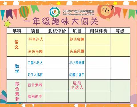 趣味“无纸”境  “双减”乐无穷——广成小学教育集团一年级无纸化测评活动