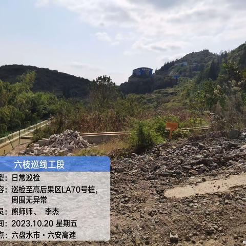 六六支线六枝段2023年10月20日巡检情况