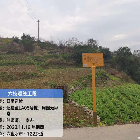 六六支线六枝段2023年11月16日巡检情况