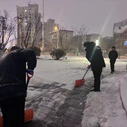 挂甲寺街开展清融雪行动