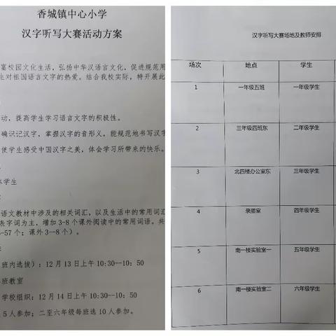 弘扬汉字文化，传承中华文明——香城镇中心小学举行汉字听写大赛活动