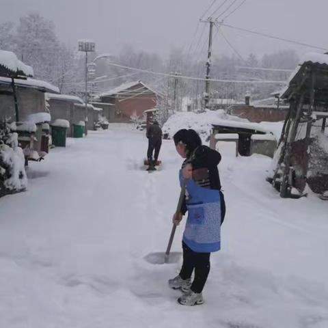 孙家贬村党支部开展扫积雪、排隐患、保安全、除雪活动