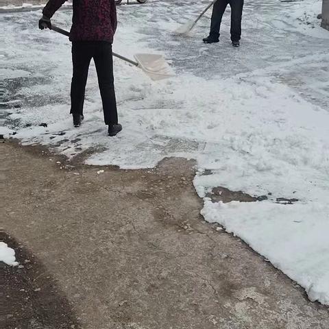 银装素裹，雪的豪情席卷大地！西骆驼村支村俩委带领群众一起扫除路上的积雪！