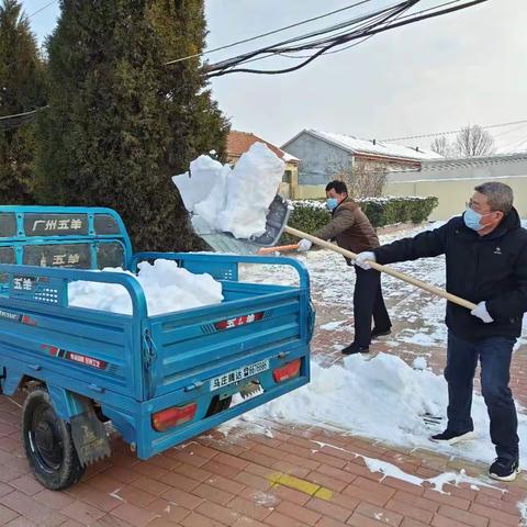 雪花纷飞扮校园，扫雪除冰暖人心——张会亭中学校园扫雪活动