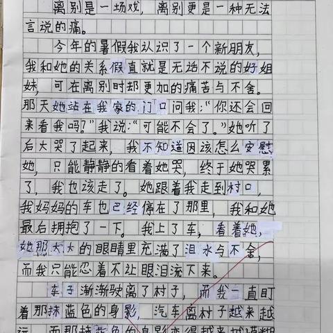 《告别》小练笔