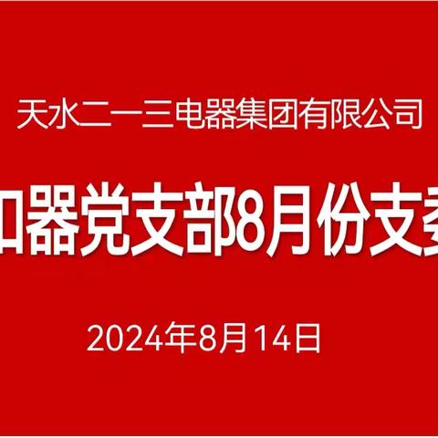 脱扣器党支部2024年8月份“三会一课”暨主题党日活动纪实