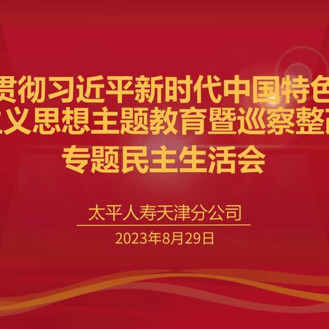 天津分公司党委召开主题教育暨巡察整改专题民主生活会