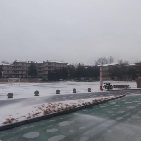 瑞雪纷飞满校园 扫雪除冰备开学