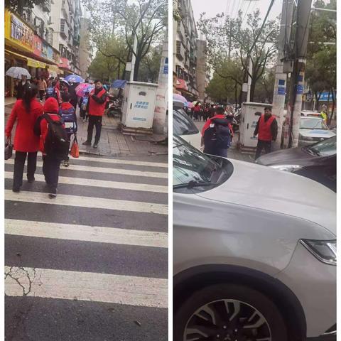 “守护安全，党员先行”——学校路口的党员护学岗