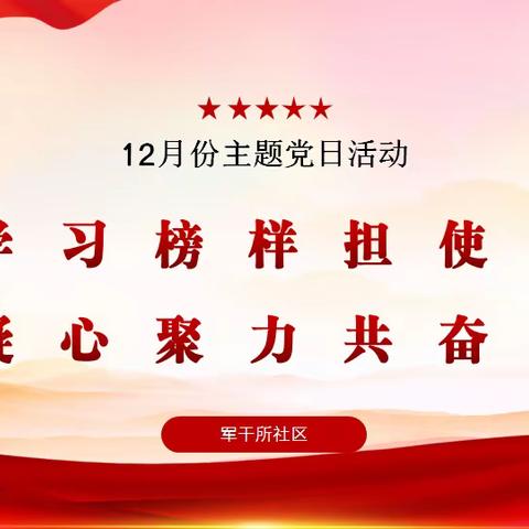 长延堡街道军干所社区党支部开展12月份主题党日活动