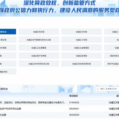 临潼区“互联网+监管”服务门户正式上线！