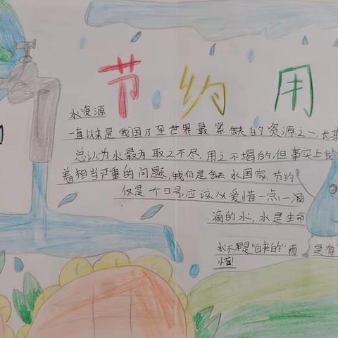 节水护水  你我同行——方城县袁店回族乡新庄小学绘画作品