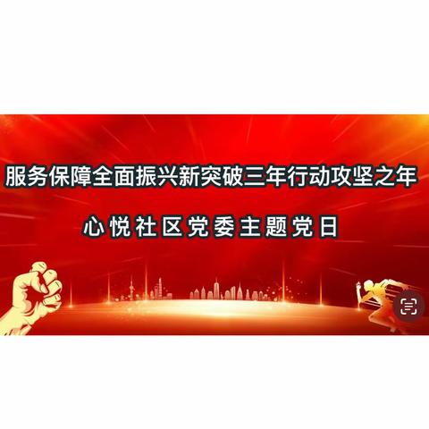 心悦社区开展“服务保障全面振兴新突破三年行动攻坚之年”主题党日活动