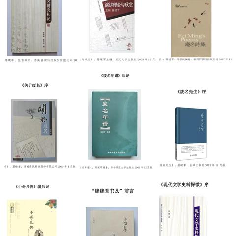陈建军老师的《前后集》编后记