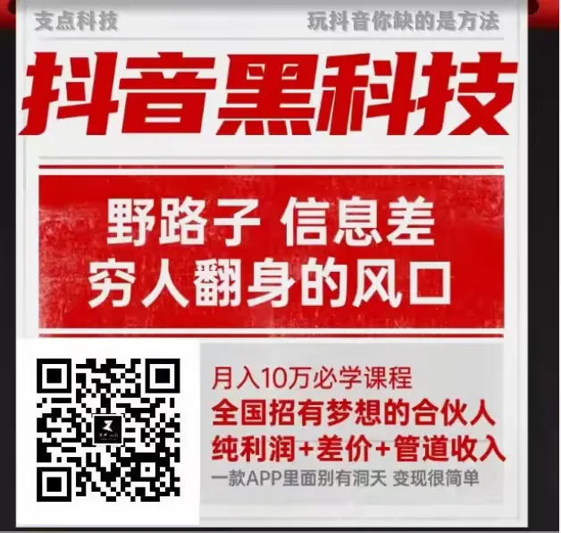 抖音黑科技主站（支点科技）变现逻辑分享带你如何轻松实现赚米 广告商讯 第3张