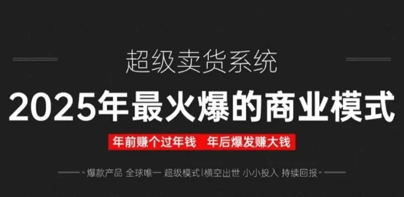  2025不容错过的创业风口【超级卖货系统】开启全民创富新时代！