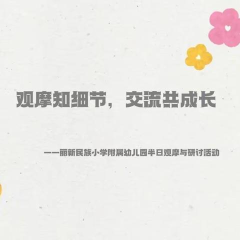 【丽新师·教研】观摩知细节，交流共成长