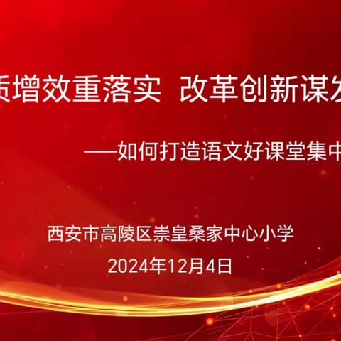 提质增效重落实 改革创新谋发展——桑家中心小学打造语文好课堂集中研讨会