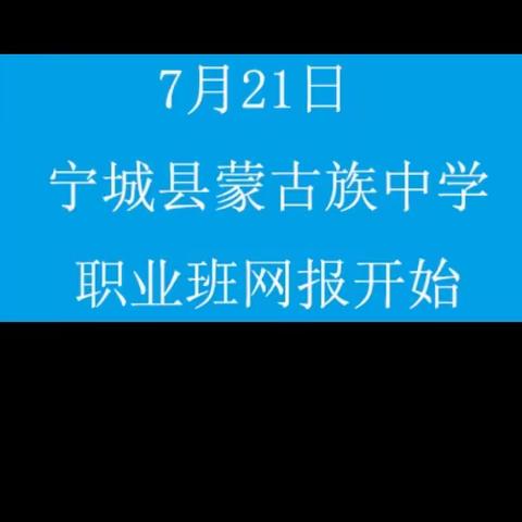 宁城县蒙古族中学职业班报考流程